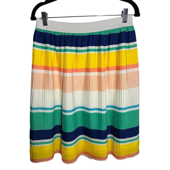 Merona Multicolor Striped Accordion Pleated Skirt Women's Size Medium - Picture 1 of 9